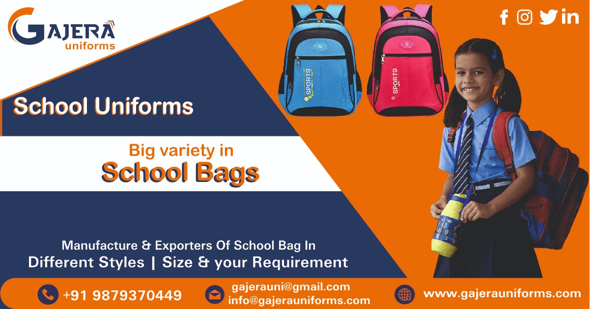 Manufacturer & Exporter of School Bag in Different styles