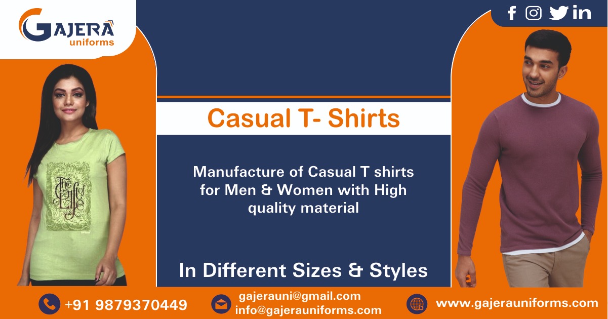 Casual T-shirts Manufacturer & Exporter in Ahmedabad
