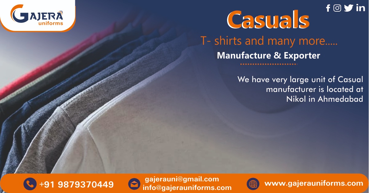 Casuals T-shirts Manufacturer & Exporter in Ahmedabad